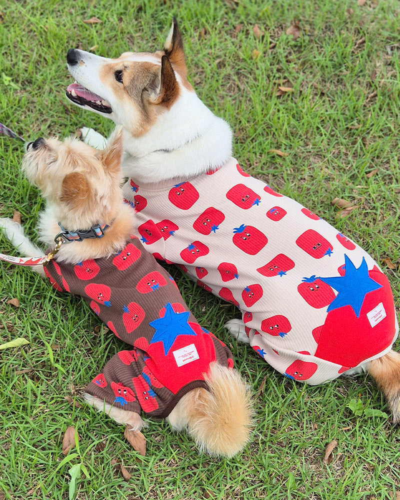 【預購】暖暖番茄刷毛四腳衣－米白