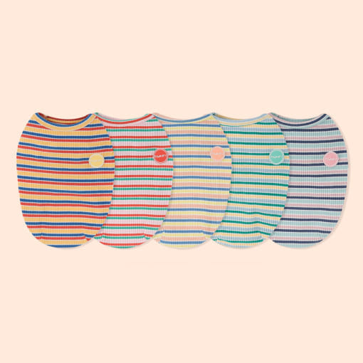 95%棉番茄撞色條紋衣