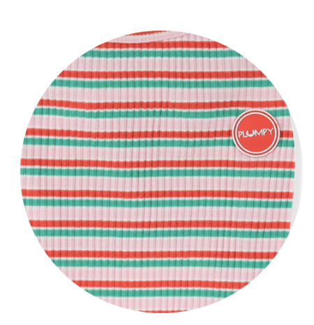 95%棉番茄撞色條紋衣