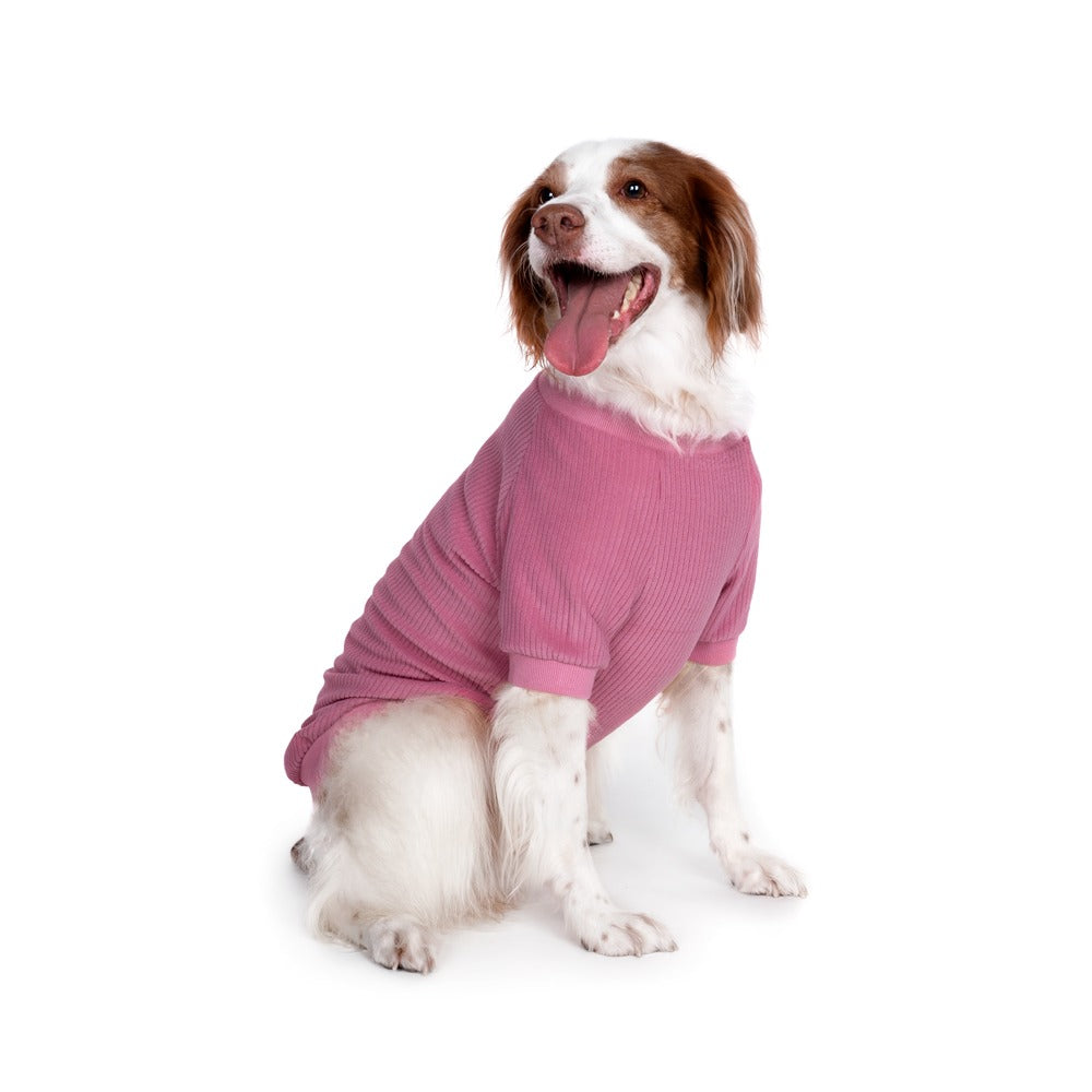 BILLY 天鵝絨羅紋復古TEE – PINK 粉色