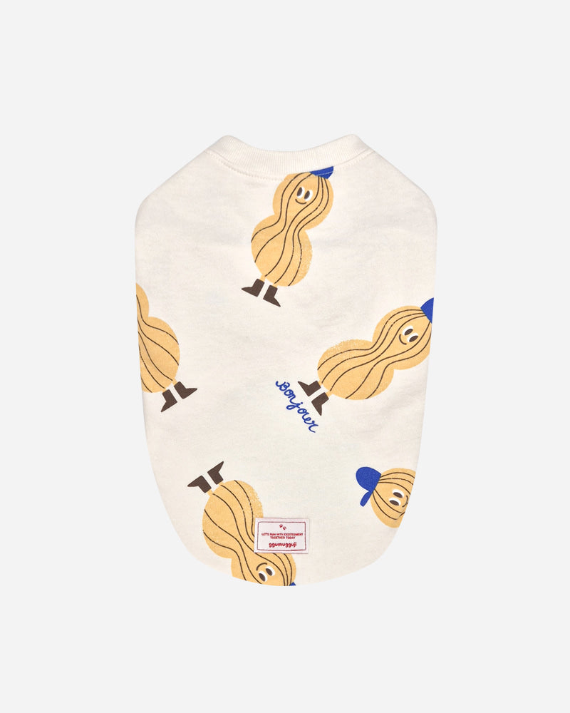 【預購】微笑花生狗狗背心（米白）