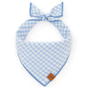 天空藍格紋領巾 Sky Blue Gingham