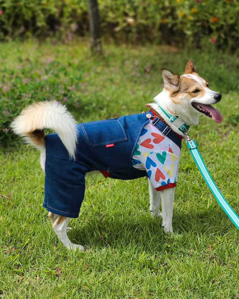 【預購】牛仔雙口袋吊帶褲– 淺藍／深藍