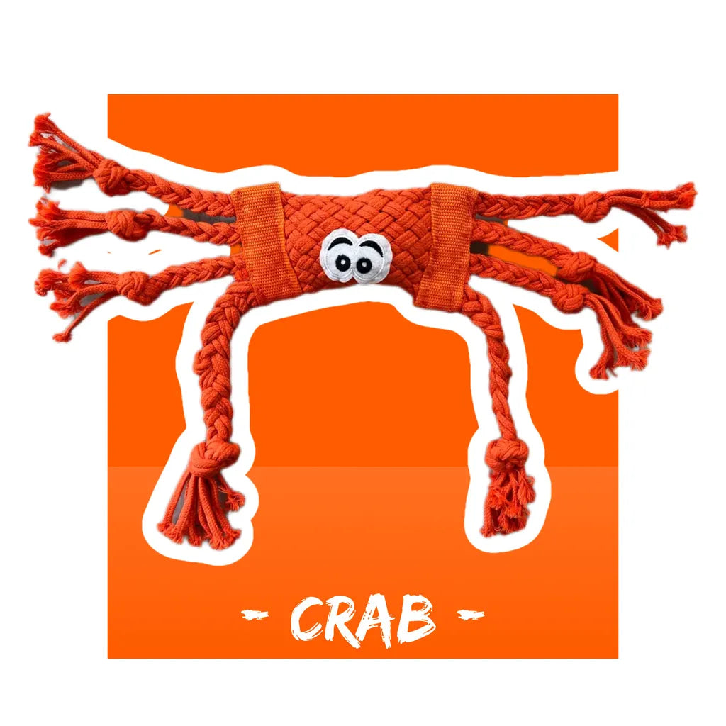 橘色小螃蟹 Crab 彩色海洋生物 拔河玩具