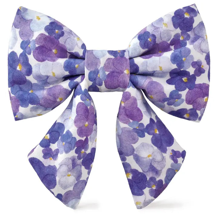壓花三色菫蝴蝶結 Pressed Pansies Spring Lady Dog Bow