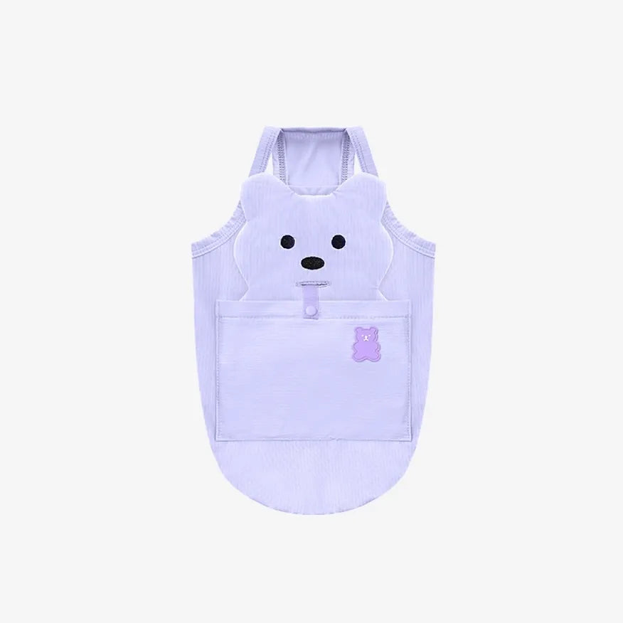 貝爾熊涼感背心 淡紫