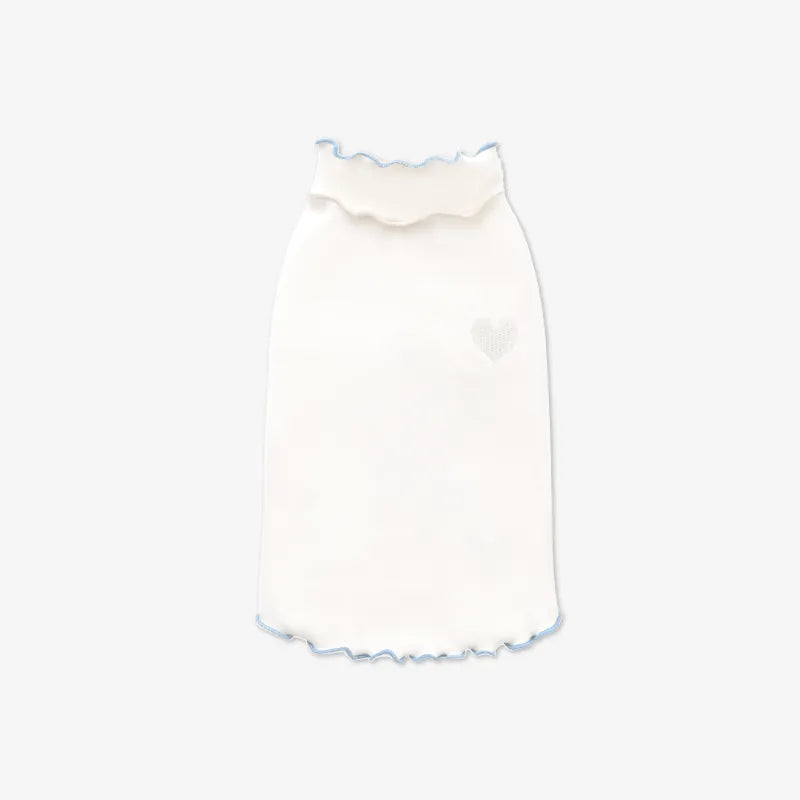 滾邊愛心上衣 象牙白