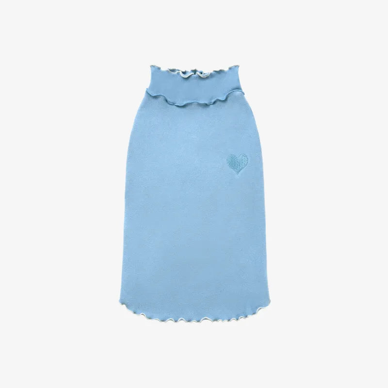 滾邊愛心上衣 天空藍