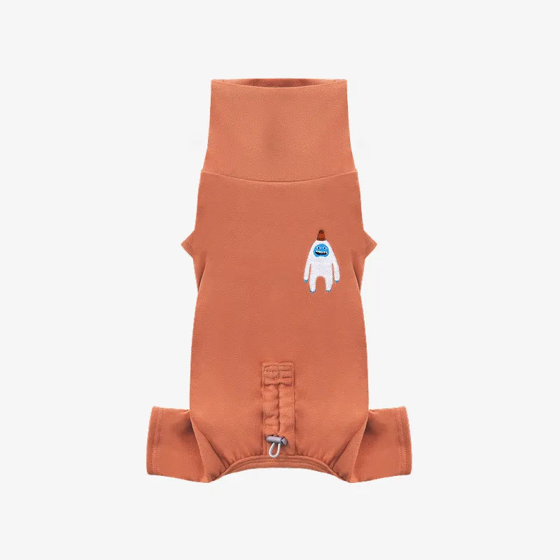 雪怪素面四腳衣 暖紅棕