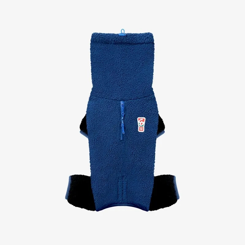 撞色絨毛四腳衣 深藍 寵物冬衣 狗狗冬衣 寵物四腳衣 狗狗四腳衣