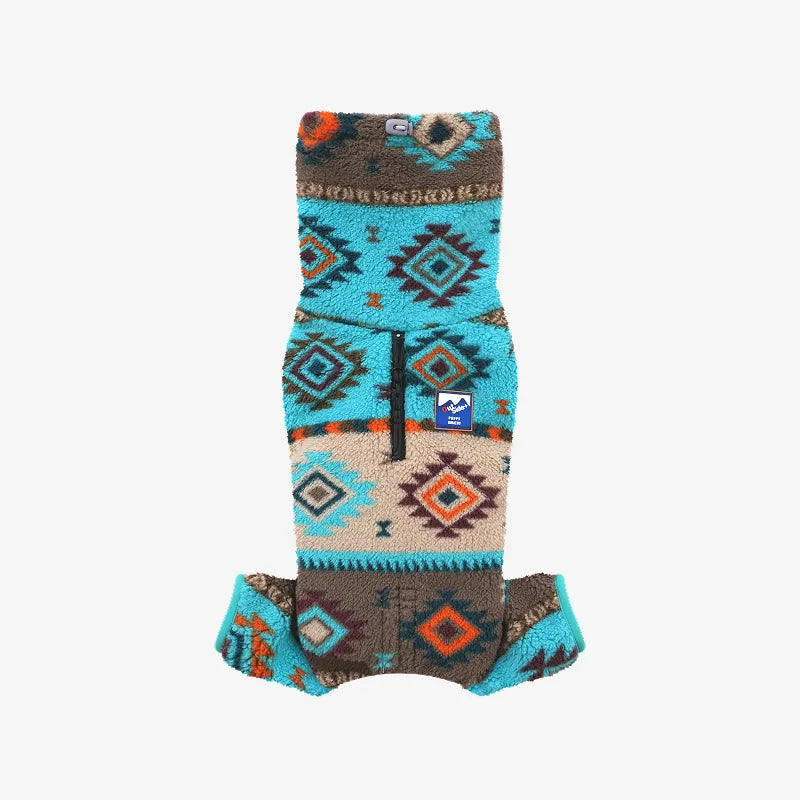 圖騰絨毛四腳衣 薄荷綠