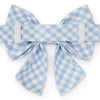 天空藍格紋蝴蝶結 Sky Blue Gingham Lady Dog Bow