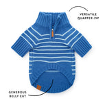 【預購】藍色條紋高領拉練毛衣 Blue Stripe Quarter-Zip