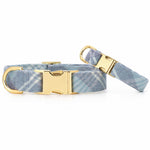 藍霜格紋法蘭絨項圈 Blue Frost Plaid Flannel