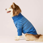 【預購】藍色條紋高領拉練毛衣 Blue Stripe Quarter-Zip