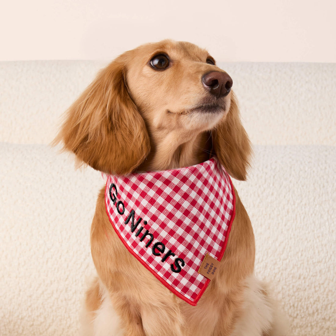 夏日紅格紋純棉領巾 Red Gingham Summer