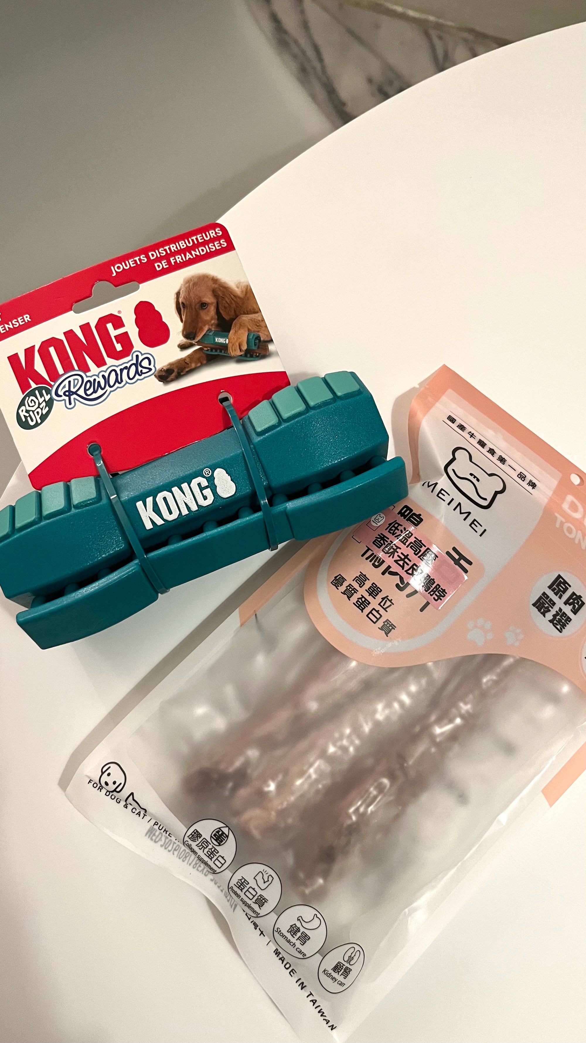 [ 大狗狗$688組合 ] Kong藏食捲捲棒+香酥鴨脖