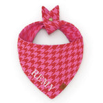 【預購】純棉領巾— Pink and Red Houndstooth