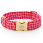項圈 — Pink and Red Houndstooth