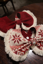 毛窩聯名｜聖誕雪花波西米亞風刺繡雙面領巾