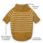 【 預購 】芥末黃條紋高領拉練毛衣 Mustard Stripe Quarter-Zip