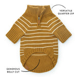 【 預購 】芥末黃條紋高領拉練毛衣 Mustard Stripe Quarter-Zip