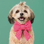 【預購】粉色千鳥紋蝴蝶結 Pink and Red Houndstooth