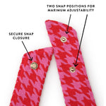 【預購】純棉領巾— Pink and Red Houndstooth