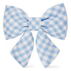 天空藍格紋蝴蝶結 Sky Blue Gingham Lady Dog Bow