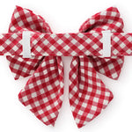 【預購】紅色格紋蝴蝶結 Red Gingham Lady Dog Bow